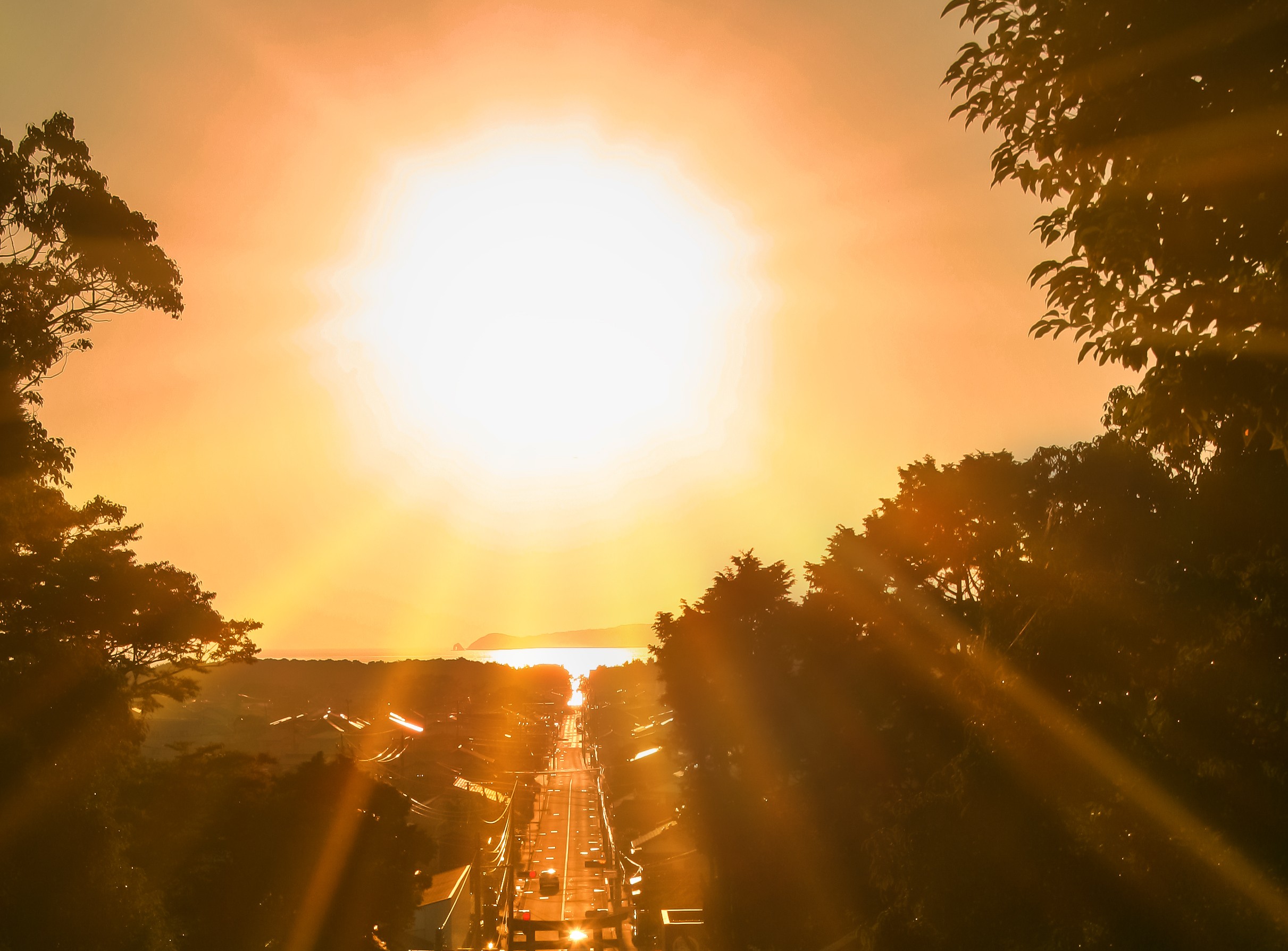 宮地嶽神社 光の道 夕陽のまつり
